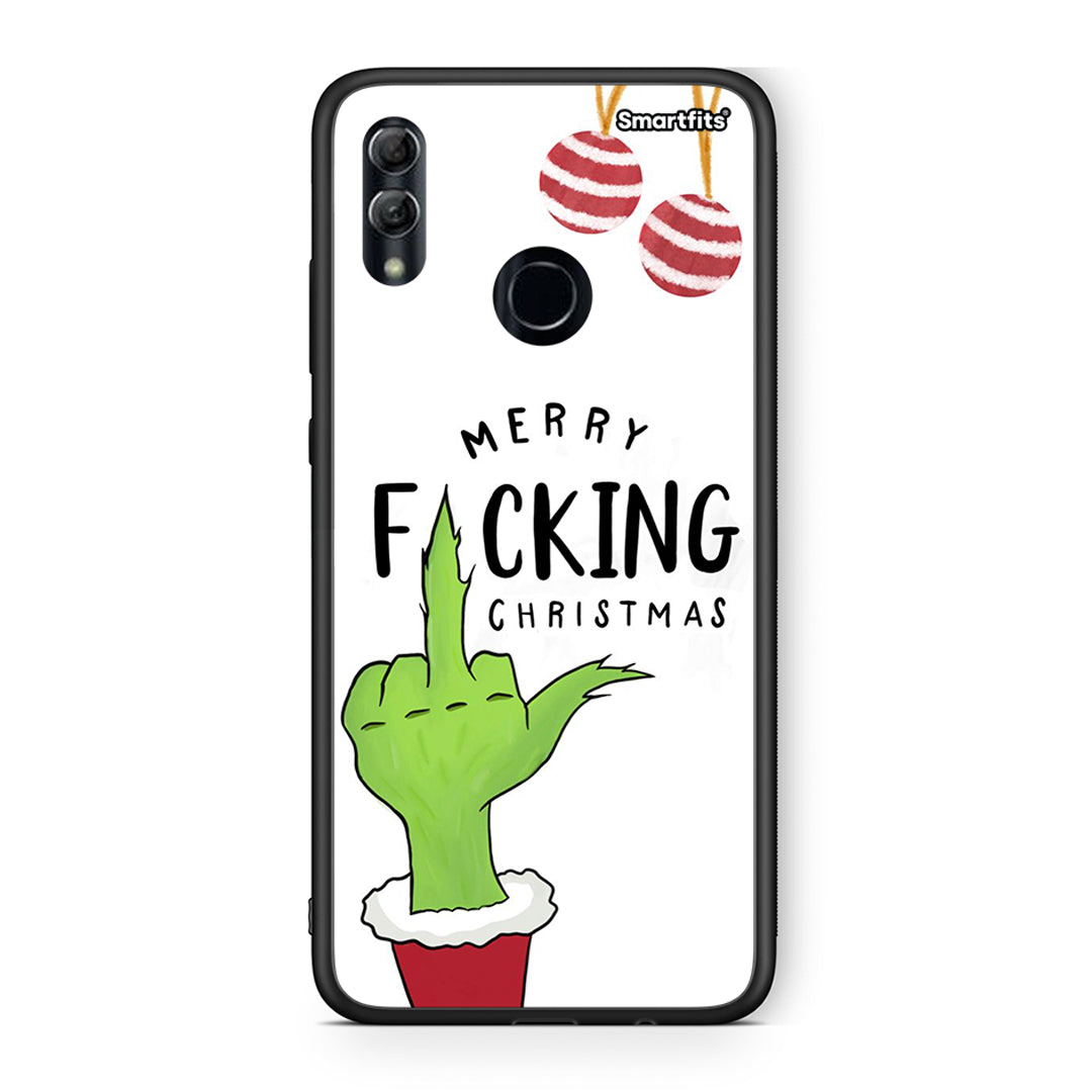 Huawei Honor 8x Merry F Xmas θήκη από τη Smartfits με σχέδιο στο πίσω μέρος και μαύρο περίβλημα | Smartphone case with colorful back and black bezels by Smartfits