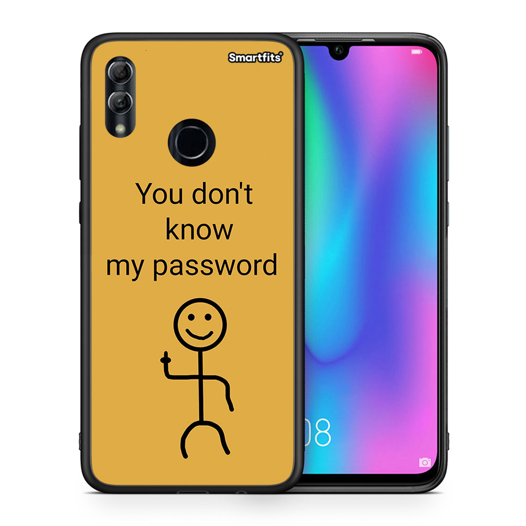 Θήκη Honor 8x My Password από τη Smartfits με σχέδιο στο πίσω μέρος και μαύρο περίβλημα | Honor 8x My Password case with colorful back and black bezels