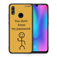 Thumbnail for Θήκη Honor 8x My Password από τη Smartfits με σχέδιο στο πίσω μέρος και μαύρο περίβλημα | Honor 8x My Password case with colorful back and black bezels