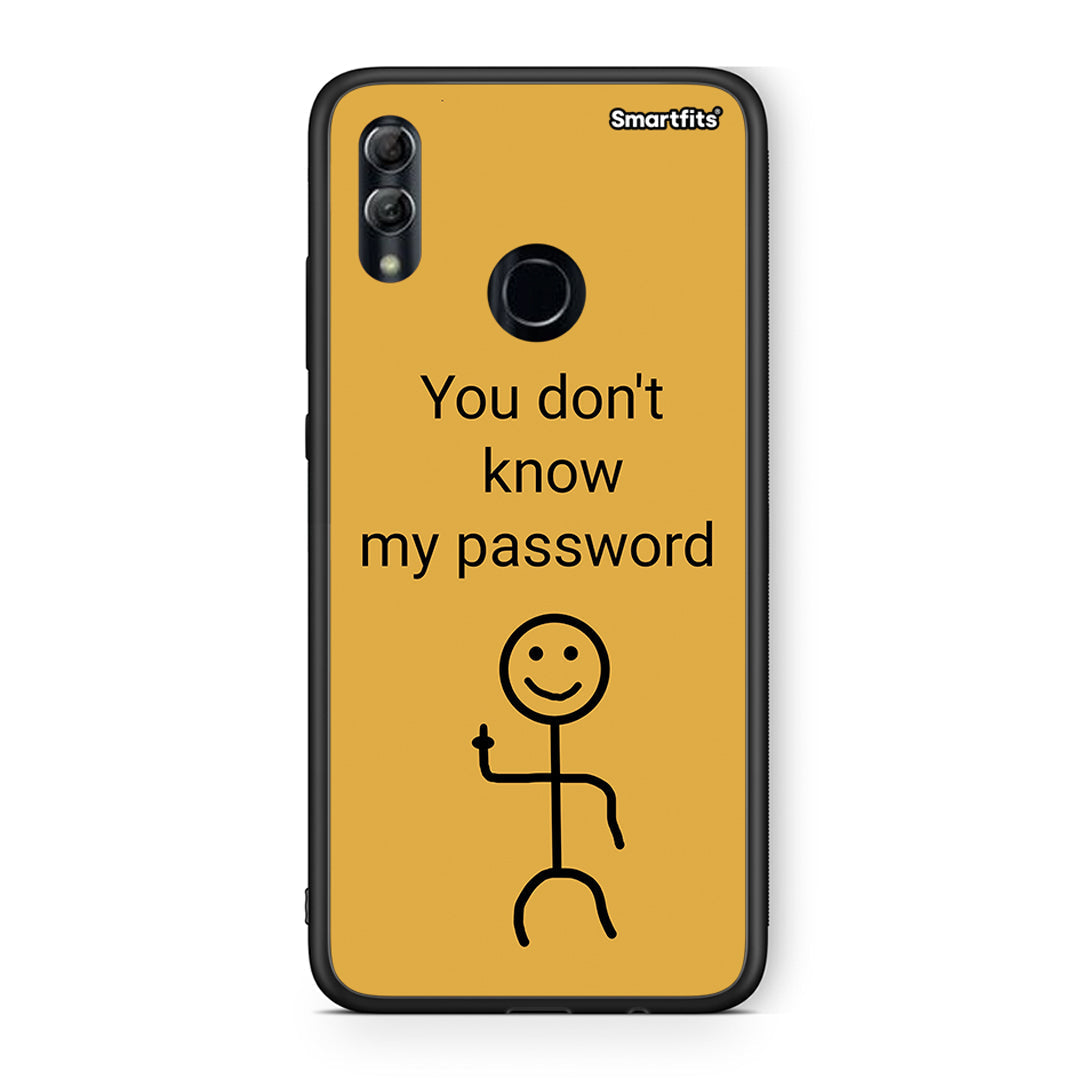 Honor 8x My Password Θήκη από τη Smartfits με σχέδιο στο πίσω μέρος και μαύρο περίβλημα | Smartphone case with colorful back and black bezels by Smartfits