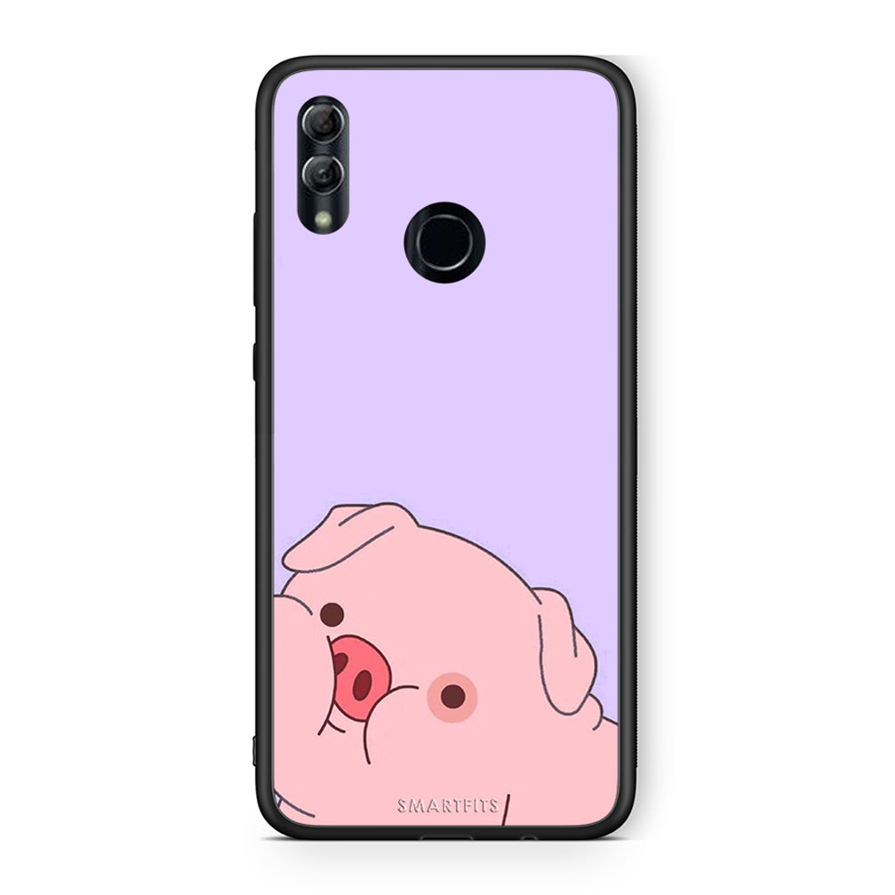 Honor 8x Pig Love 2 Θήκη Αγίου Βαλεντίνου από τη Smartfits με σχέδιο στο πίσω μέρος και μαύρο περίβλημα | Smartphone case with colorful back and black bezels by Smartfits
