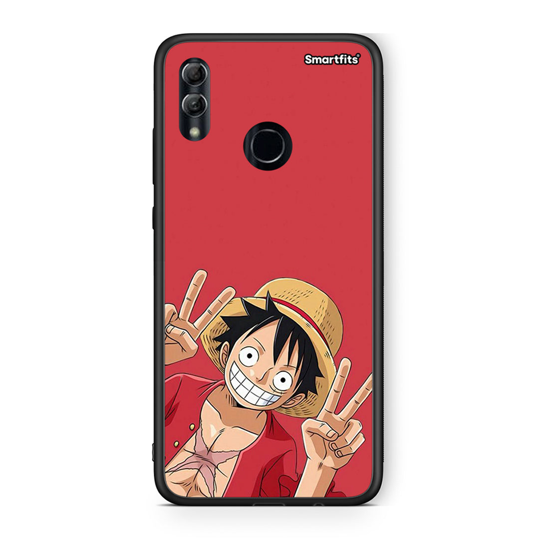 Honor 8x Pirate Luffy Θήκη από τη Smartfits με σχέδιο στο πίσω μέρος και μαύρο περίβλημα | Smartphone case with colorful back and black bezels by Smartfits