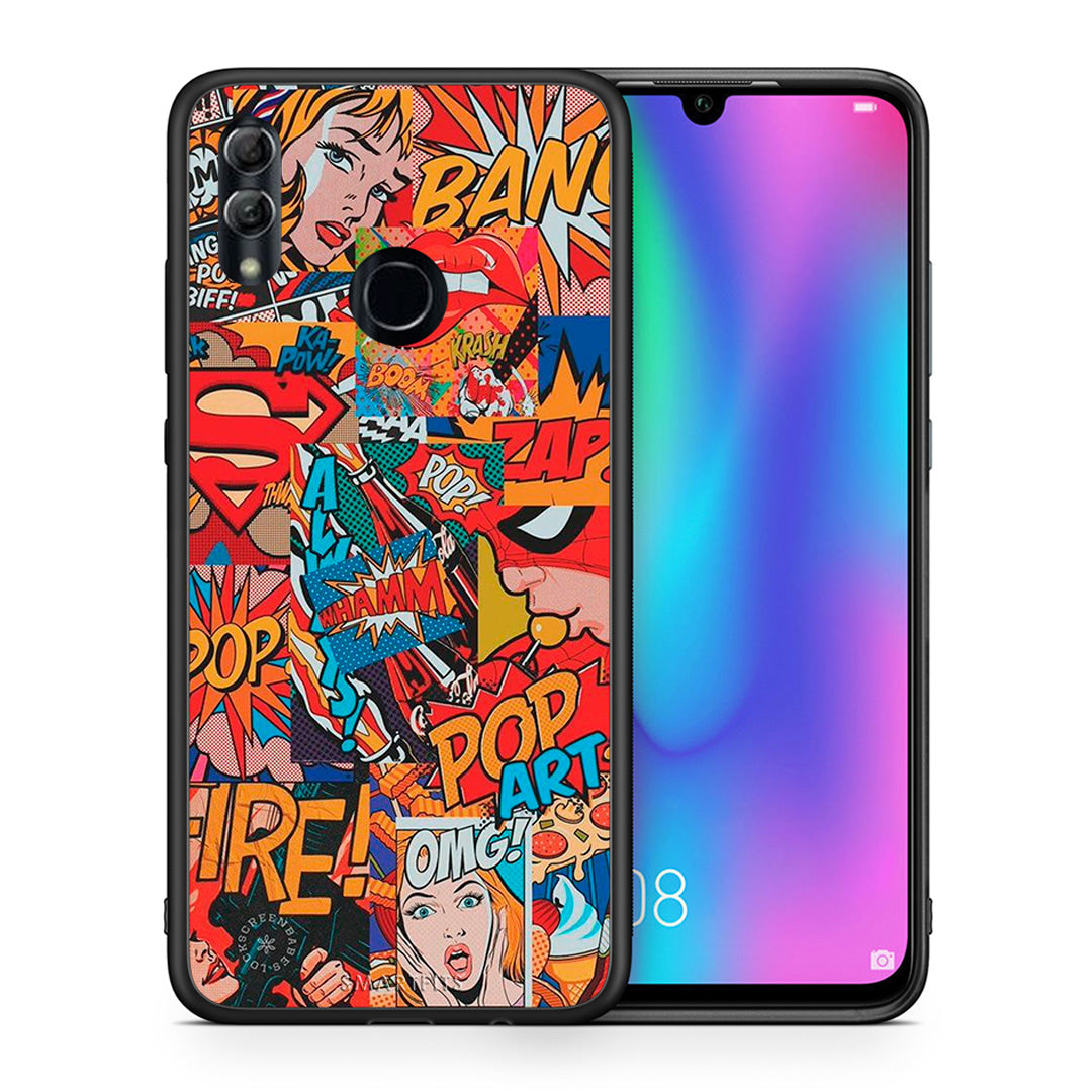 Θήκη Honor 10 Lite PopArt OMG από τη Smartfits με σχέδιο στο πίσω μέρος και μαύρο περίβλημα | Honor 10 Lite PopArt OMG case with colorful back and black bezels