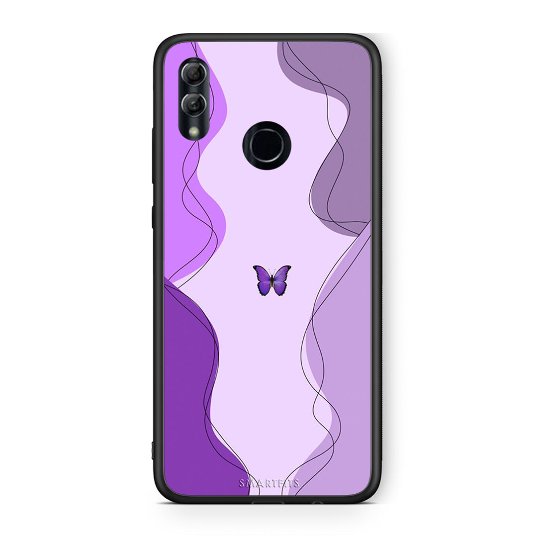 Honor 10 Lite Purple Mariposa Θήκη Αγίου Βαλεντίνου από τη Smartfits με σχέδιο στο πίσω μέρος και μαύρο περίβλημα | Smartphone case with colorful back and black bezels by Smartfits