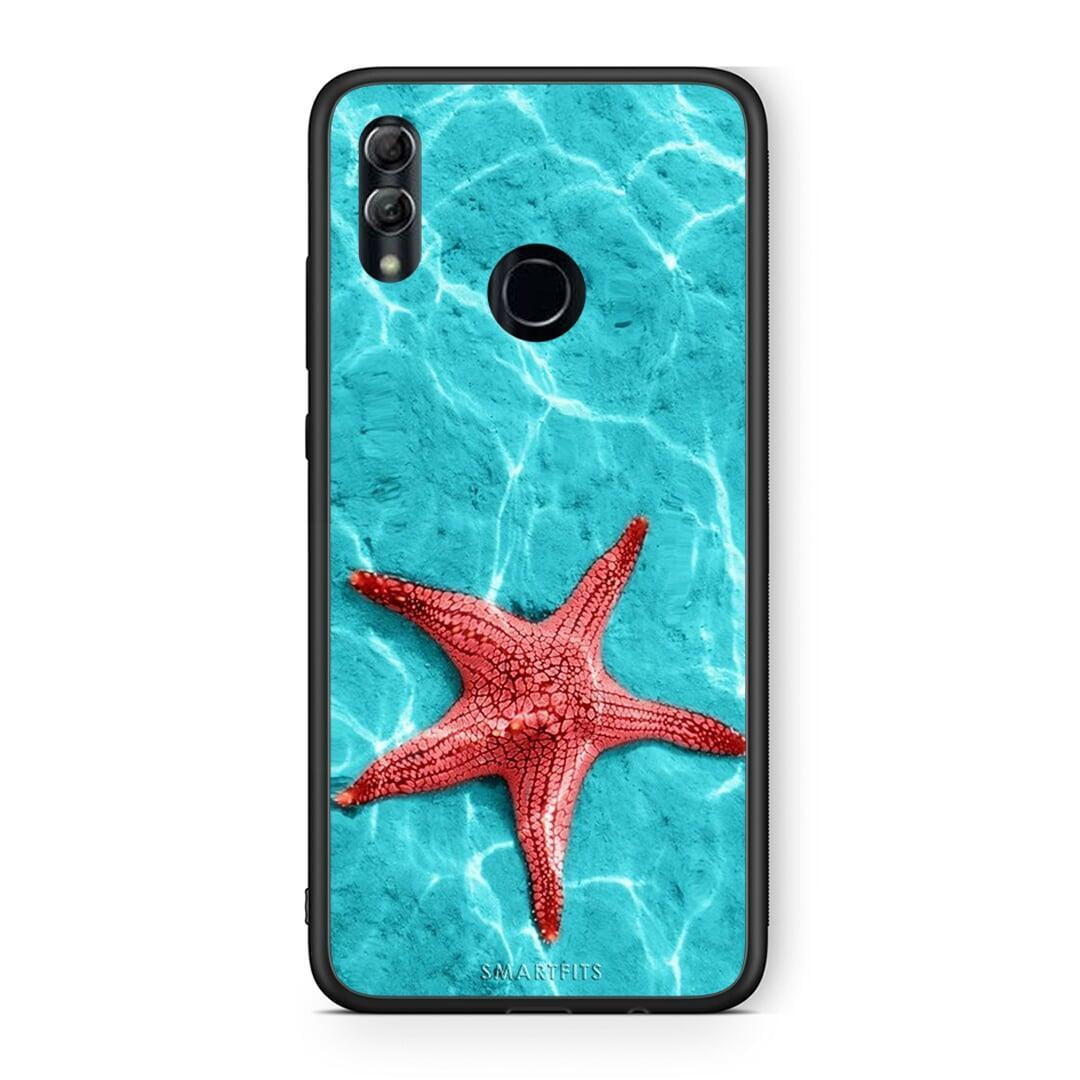 Honor 8x Red Starfish Θήκη από τη Smartfits με σχέδιο στο πίσω μέρος και μαύρο περίβλημα | Smartphone case with colorful back and black bezels by Smartfits