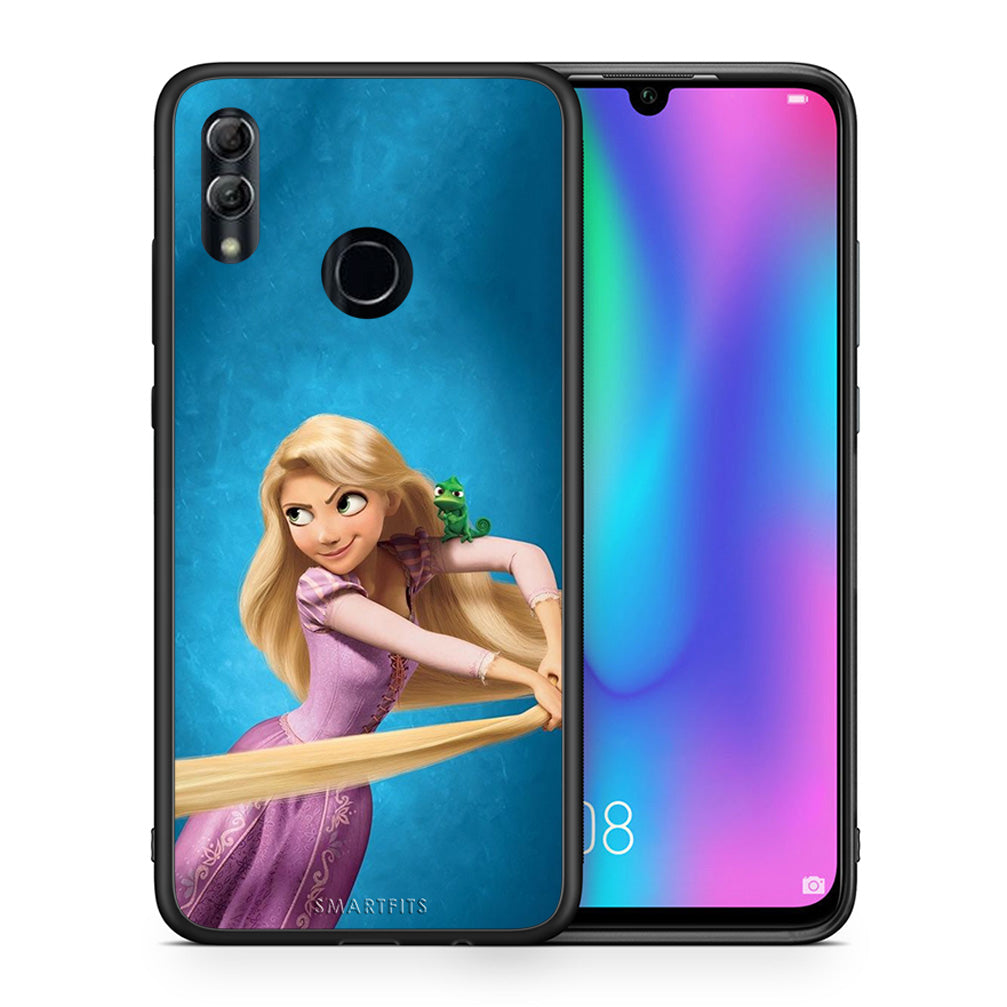 Θήκη Αγίου Βαλεντίνου Honor 10 Lite Tangled 2 από τη Smartfits με σχέδιο στο πίσω μέρος και μαύρο περίβλημα | Honor 10 Lite Tangled 2 case with colorful back and black bezels