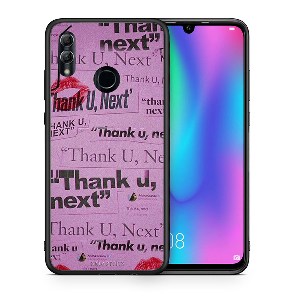 Θήκη Αγίου Βαλεντίνου Honor 10 Lite Thank You Next από τη Smartfits με σχέδιο στο πίσω μέρος και μαύρο περίβλημα | Honor 10 Lite Thank You Next case with colorful back and black bezels