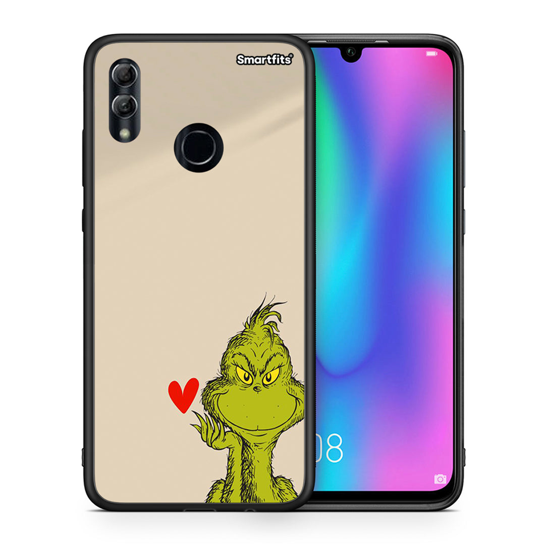 Θήκη Honor 8x Xmas Grinch από τη Smartfits με σχέδιο στο πίσω μέρος και μαύρο περίβλημα | Honor 8x Xmas Grinch case with colorful back and black bezels