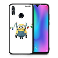 Thumbnail for Θήκη Honor 8x Xmas Minion Lights από τη Smartfits με σχέδιο στο πίσω μέρος και μαύρο περίβλημα | Honor 8x Xmas Minion Lights case with colorful back and black bezels