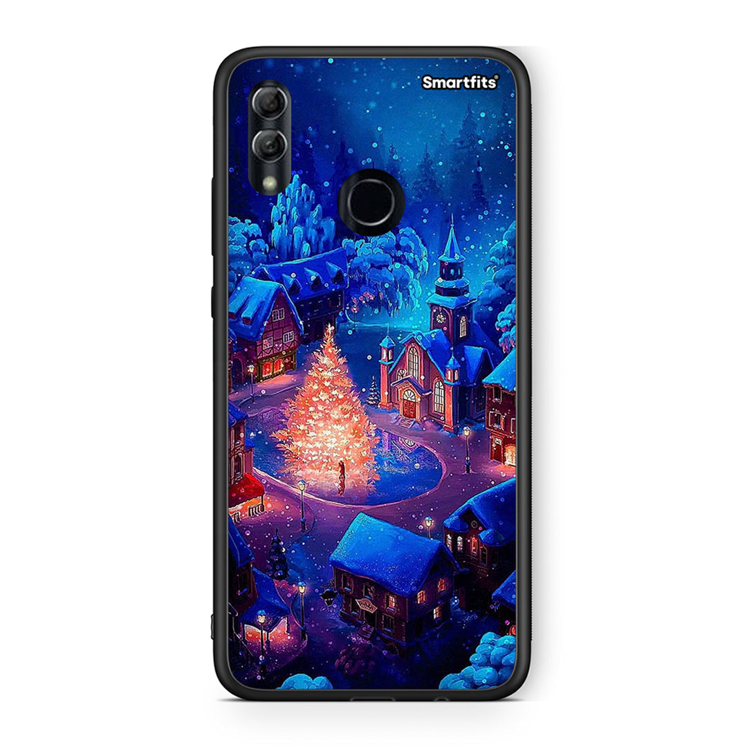 Huawei Honor 8x Xmas Village θήκη από τη Smartfits με σχέδιο στο πίσω μέρος και μαύρο περίβλημα | Smartphone case with colorful back and black bezels by Smartfits