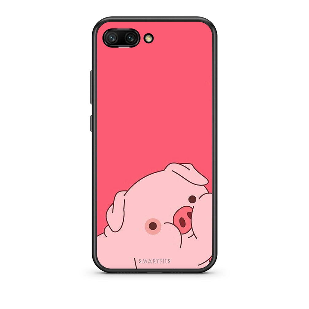 Honor 10 Pig Love 1 Θήκη Αγίου Βαλεντίνου από τη Smartfits με σχέδιο στο πίσω μέρος και μαύρο περίβλημα | Smartphone case with colorful back and black bezels by Smartfits