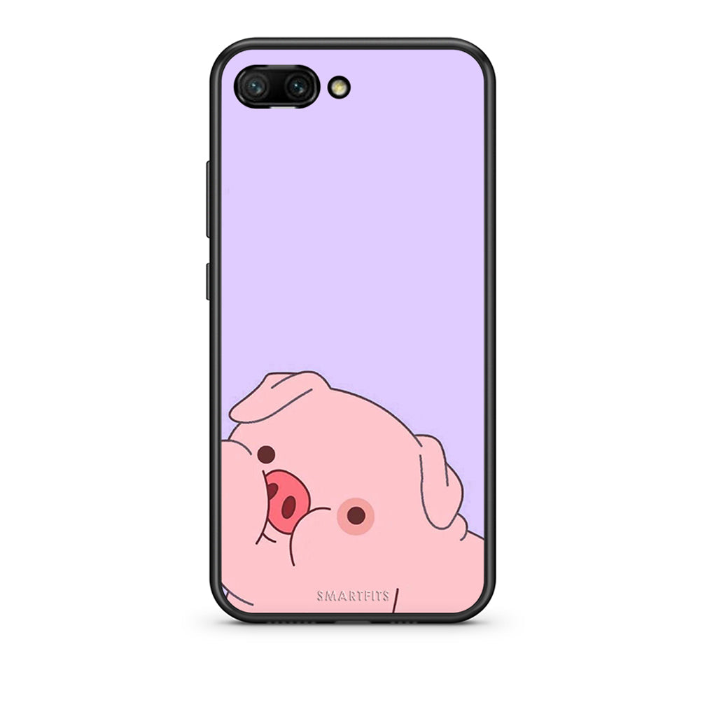 Honor 10 Pig Love 2 Θήκη Αγίου Βαλεντίνου από τη Smartfits με σχέδιο στο πίσω μέρος και μαύρο περίβλημα | Smartphone case with colorful back and black bezels by Smartfits