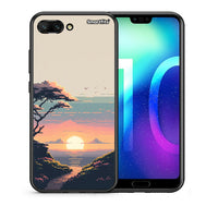 Thumbnail for Θήκη Honor 10 Pixel Sunset από τη Smartfits με σχέδιο στο πίσω μέρος και μαύρο περίβλημα | Honor 10 Pixel Sunset case with colorful back and black bezels