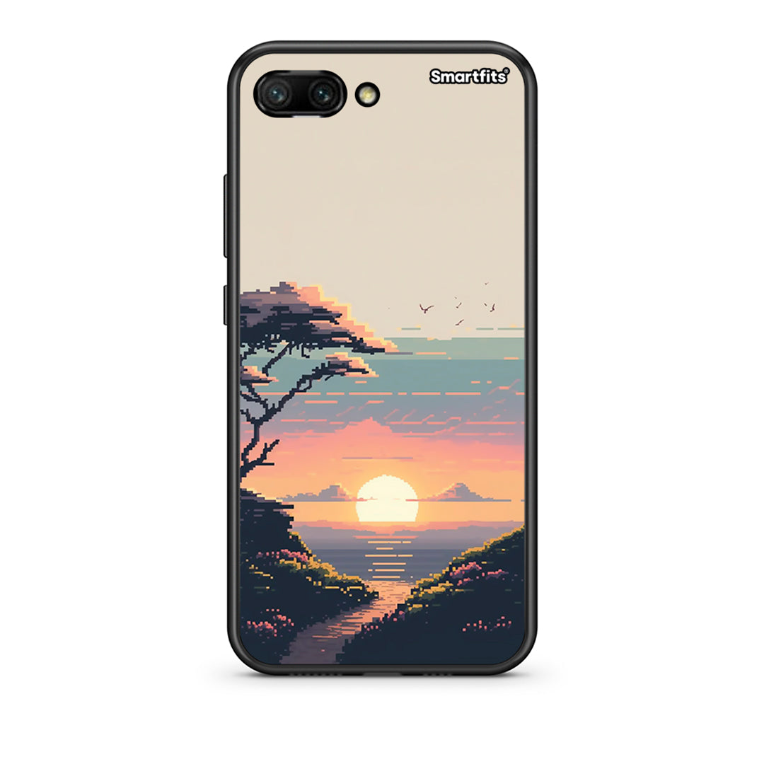 Honor 10 Pixel Sunset Θήκη από τη Smartfits με σχέδιο στο πίσω μέρος και μαύρο περίβλημα | Smartphone case with colorful back and black bezels by Smartfits