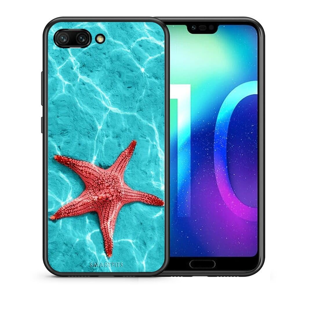 Θήκη Honor 10 Red Starfish από τη Smartfits με σχέδιο στο πίσω μέρος και μαύρο περίβλημα | Honor 10 Red Starfish case with colorful back and black bezels