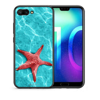 Thumbnail for Θήκη Honor 10 Red Starfish από τη Smartfits με σχέδιο στο πίσω μέρος και μαύρο περίβλημα | Honor 10 Red Starfish case with colorful back and black bezels