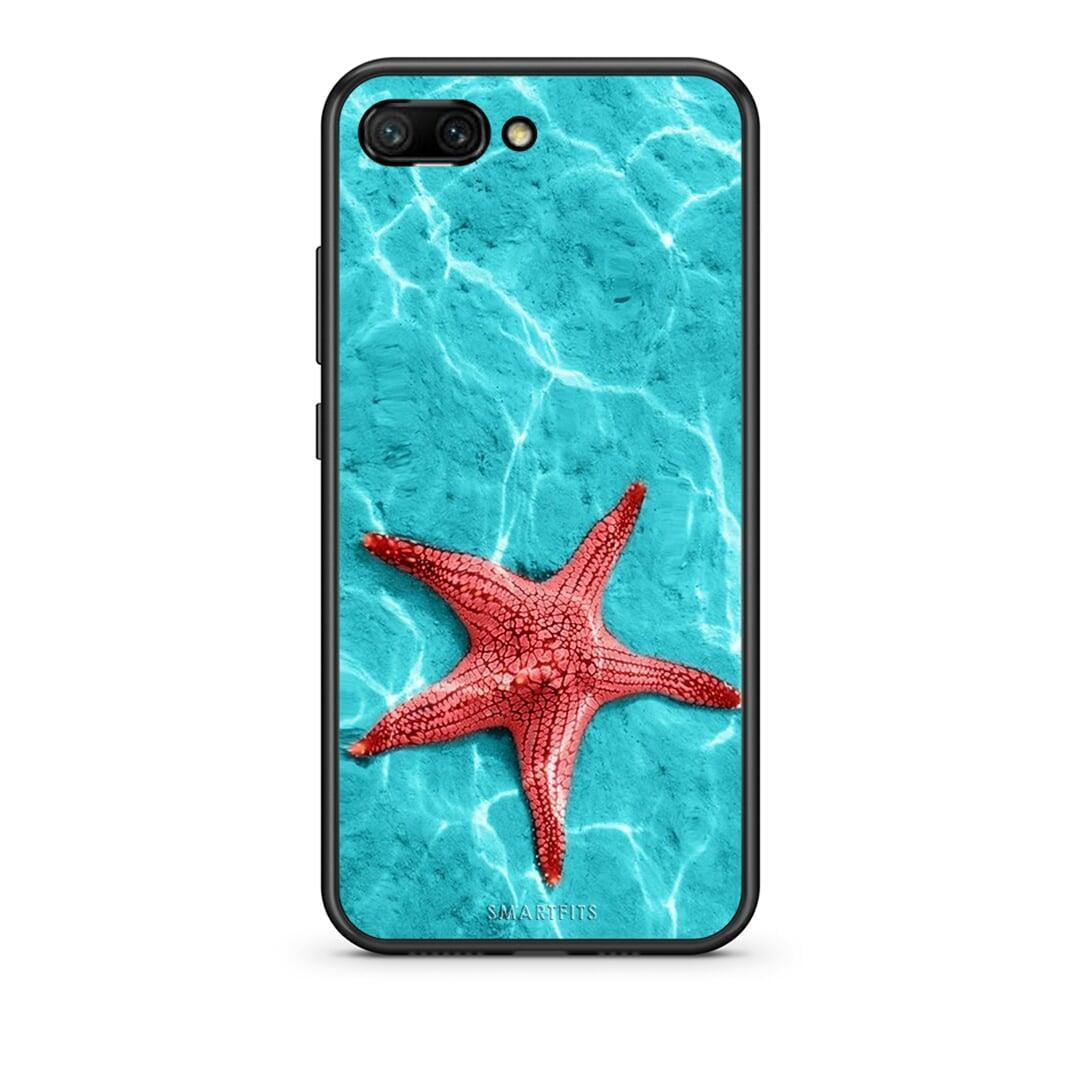 Honor 10 Red Starfish Θήκη από τη Smartfits με σχέδιο στο πίσω μέρος και μαύρο περίβλημα | Smartphone case with colorful back and black bezels by Smartfits