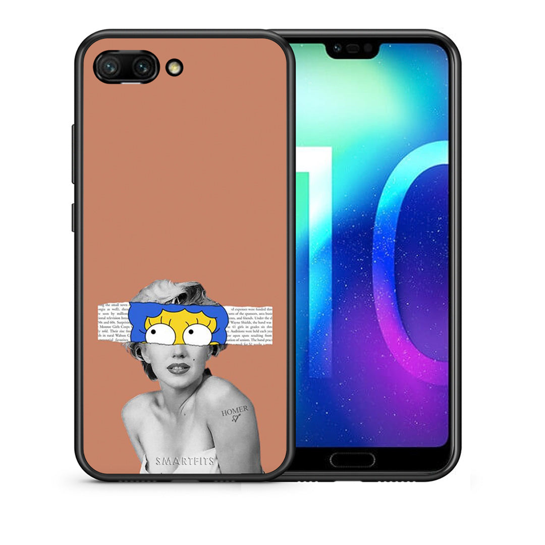 Θήκη Honor 10 Sim Merilyn από τη Smartfits με σχέδιο στο πίσω μέρος και μαύρο περίβλημα | Honor 10 Sim Merilyn case with colorful back and black bezels