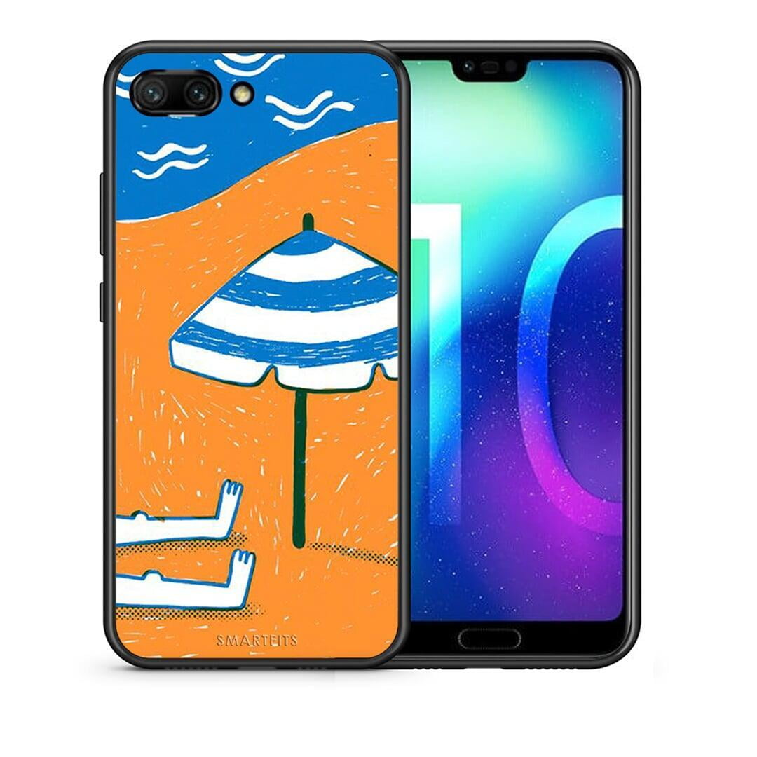 Θήκη Honor 10 Summering από τη Smartfits με σχέδιο στο πίσω μέρος και μαύρο περίβλημα | Honor 10 Summering case with colorful back and black bezels