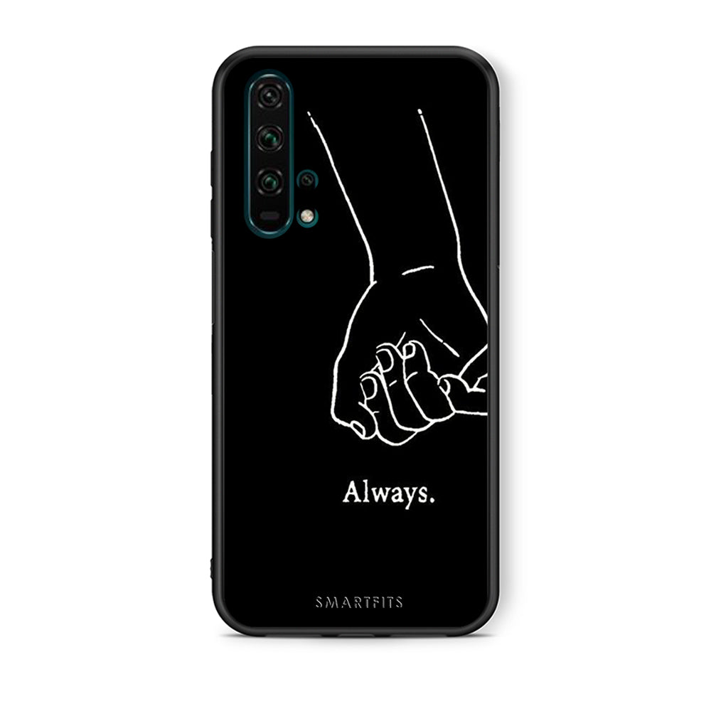 Θήκη Αγίου Βαλεντίνου Honor 20 Pro Always & Forever 1 από τη Smartfits με σχέδιο στο πίσω μέρος και μαύρο περίβλημα | Honor 20 Pro Always & Forever 1 case with colorful back and black bezels