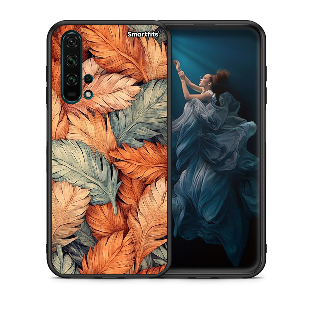 Θήκη Honor 20 Pro Autumn Leaves από τη Smartfits με σχέδιο στο πίσω μέρος και μαύρο περίβλημα | Honor 20 Pro Autumn Leaves case with colorful back and black bezels