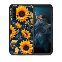 Thumbnail for Θήκη Honor 20 Pro Autumn Sunflowers από τη Smartfits με σχέδιο στο πίσω μέρος και μαύρο περίβλημα | Honor 20 Pro Autumn Sunflowers case with colorful back and black bezels