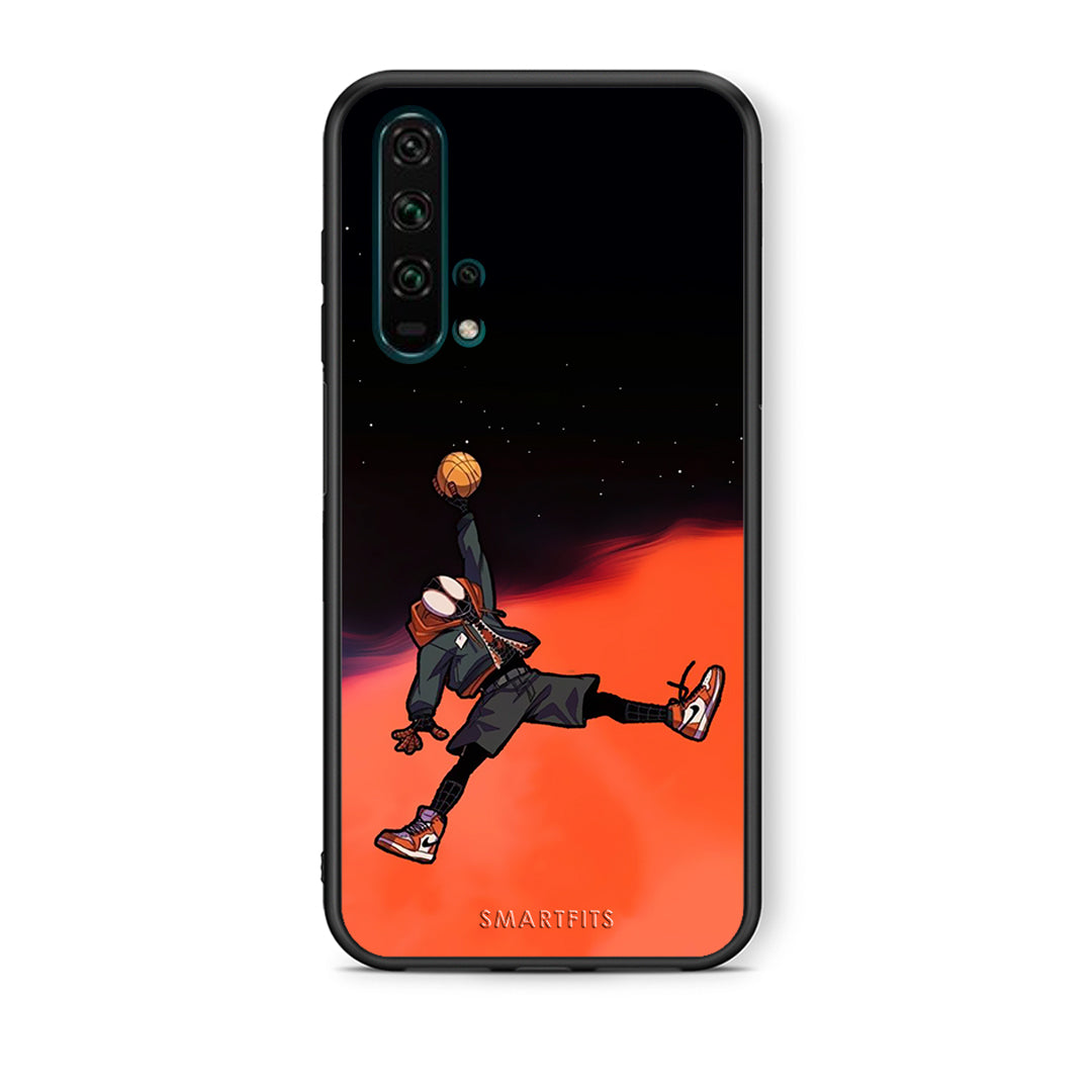 Θήκη Honor 20 Pro Basketball Hero από τη Smartfits με σχέδιο στο πίσω μέρος και μαύρο περίβλημα | Honor 20 Pro Basketball Hero case with colorful back and black bezels