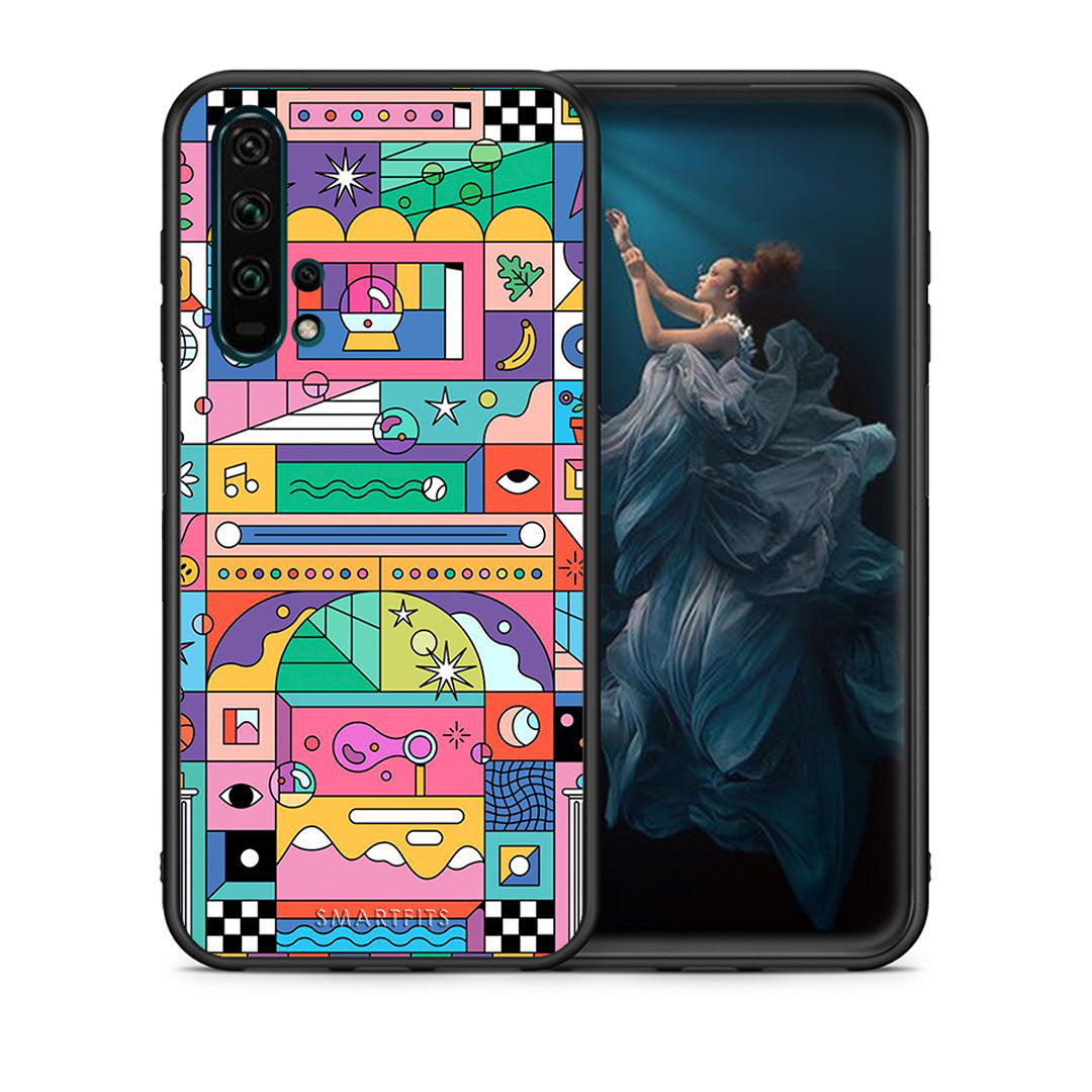 Θήκη Honor 20 Pro Bubbles Soap από τη Smartfits με σχέδιο στο πίσω μέρος και μαύρο περίβλημα | Honor 20 Pro Bubbles Soap case with colorful back and black bezels