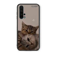 Thumbnail for Θήκη Honor 20 Pro Cats In Love από τη Smartfits με σχέδιο στο πίσω μέρος και μαύρο περίβλημα | Honor 20 Pro Cats In Love case with colorful back and black bezels