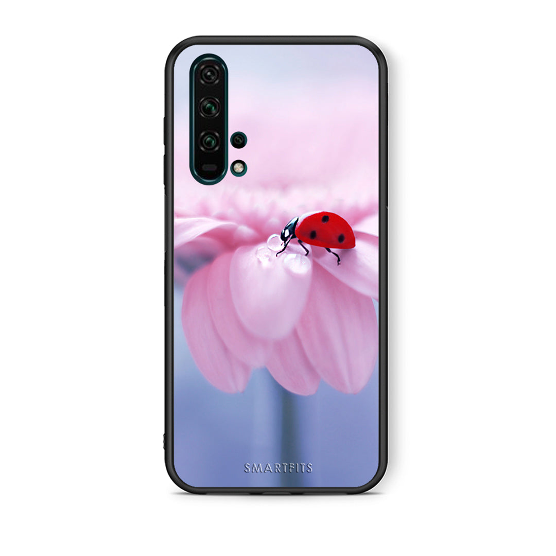 Θήκη Honor 20 Pro Ladybug Flower από τη Smartfits με σχέδιο στο πίσω μέρος και μαύρο περίβλημα | Honor 20 Pro Ladybug Flower case with colorful back and black bezels