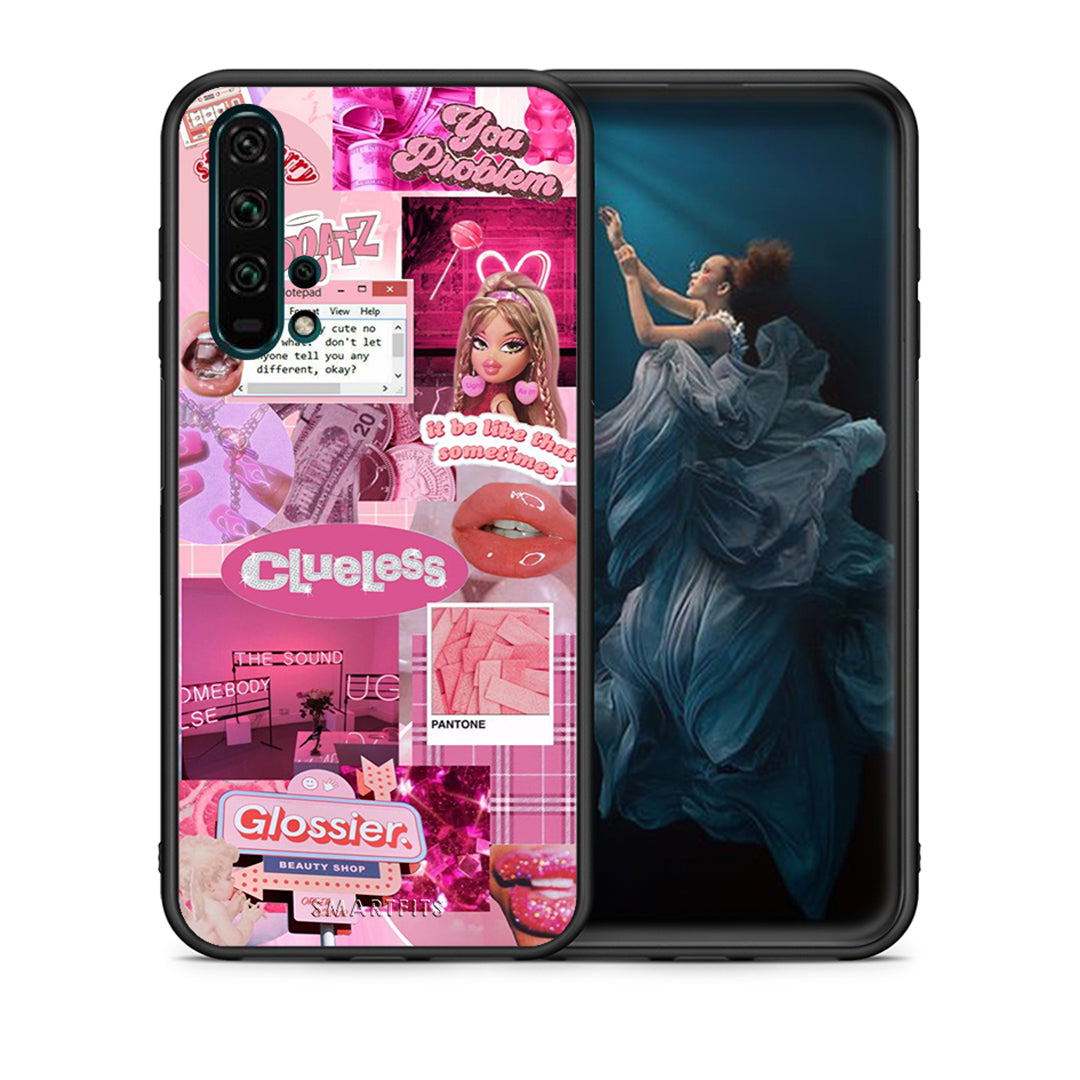 Θήκη Αγίου Βαλεντίνου Honor 20 Pro Pink Love από τη Smartfits με σχέδιο στο πίσω μέρος και μαύρο περίβλημα | Honor 20 Pro Pink Love case with colorful back and black bezels