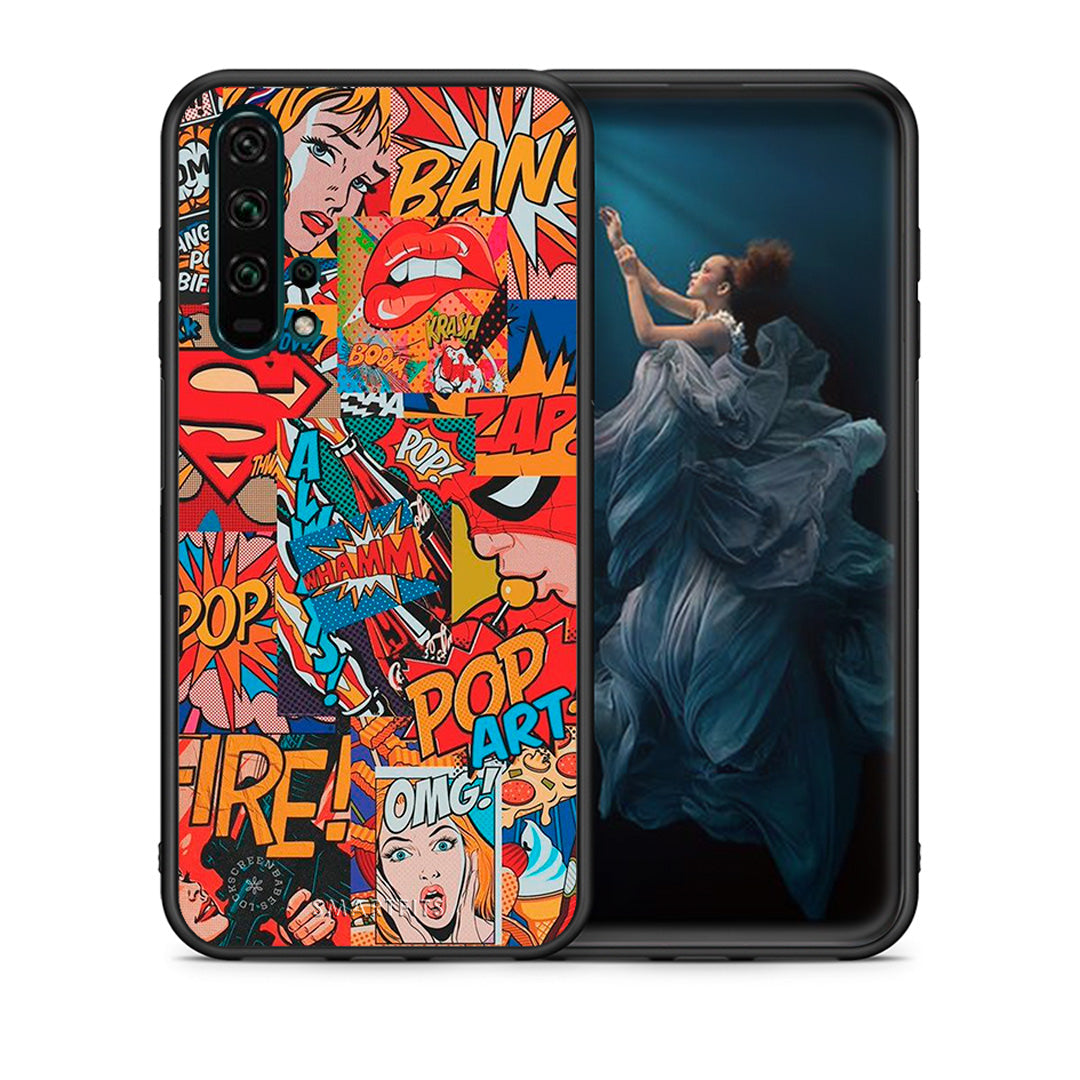 Θήκη Honor 20 Pro PopArt OMG από τη Smartfits με σχέδιο στο πίσω μέρος και μαύρο περίβλημα | Honor 20 Pro PopArt OMG case with colorful back and black bezels