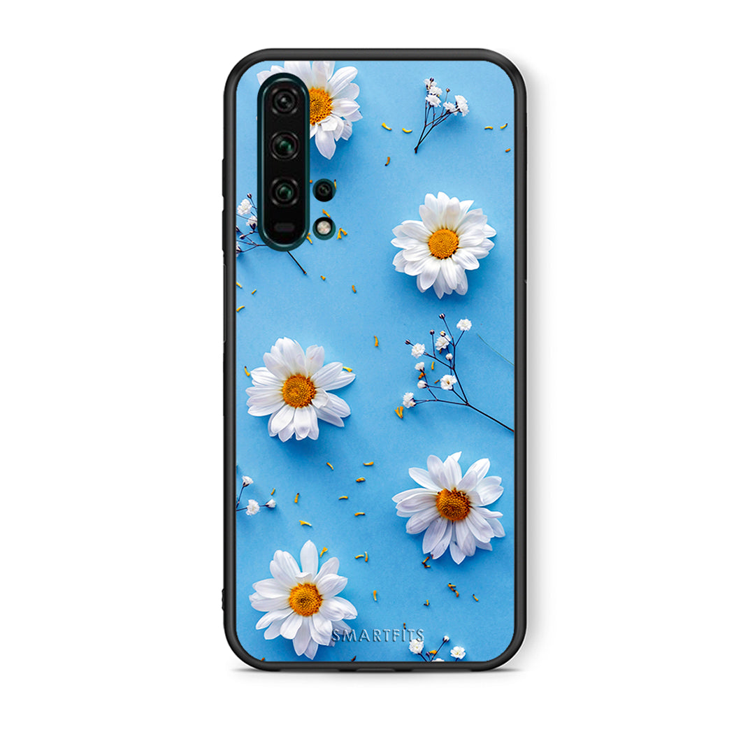 Θήκη Honor 20 Pro Real Daisies από τη Smartfits με σχέδιο στο πίσω μέρος και μαύρο περίβλημα | Honor 20 Pro Real Daisies case with colorful back and black bezels