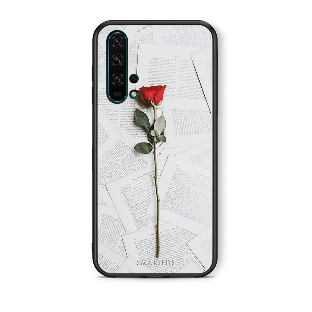 Θήκη Honor 20 Pro Red Rose από τη Smartfits με σχέδιο στο πίσω μέρος και μαύρο περίβλημα | Honor 20 Pro Red Rose case with colorful back and black bezels