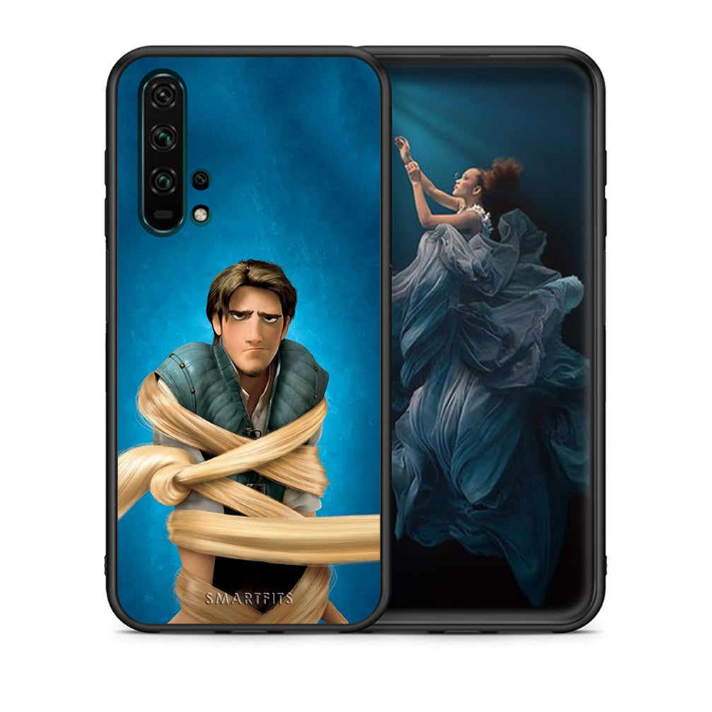 Θήκη Αγίου Βαλεντίνου Honor 20 Pro Tangled 1 από τη Smartfits με σχέδιο στο πίσω μέρος και μαύρο περίβλημα | Honor 20 Pro Tangled 1 case with colorful back and black bezels