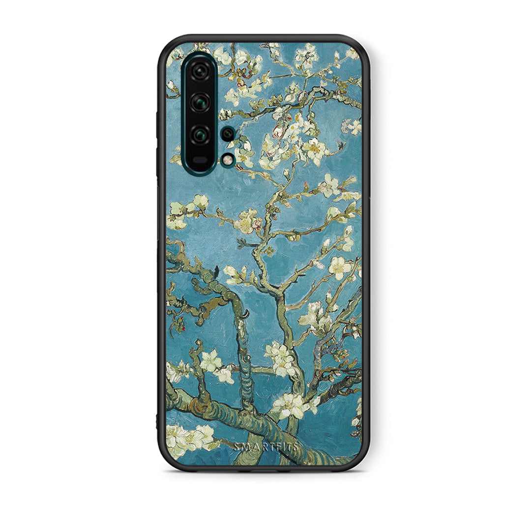 Θήκη Honor 20 Pro White Blossoms από τη Smartfits με σχέδιο στο πίσω μέρος και μαύρο περίβλημα | Honor 20 Pro White Blossoms case with colorful back and black bezels