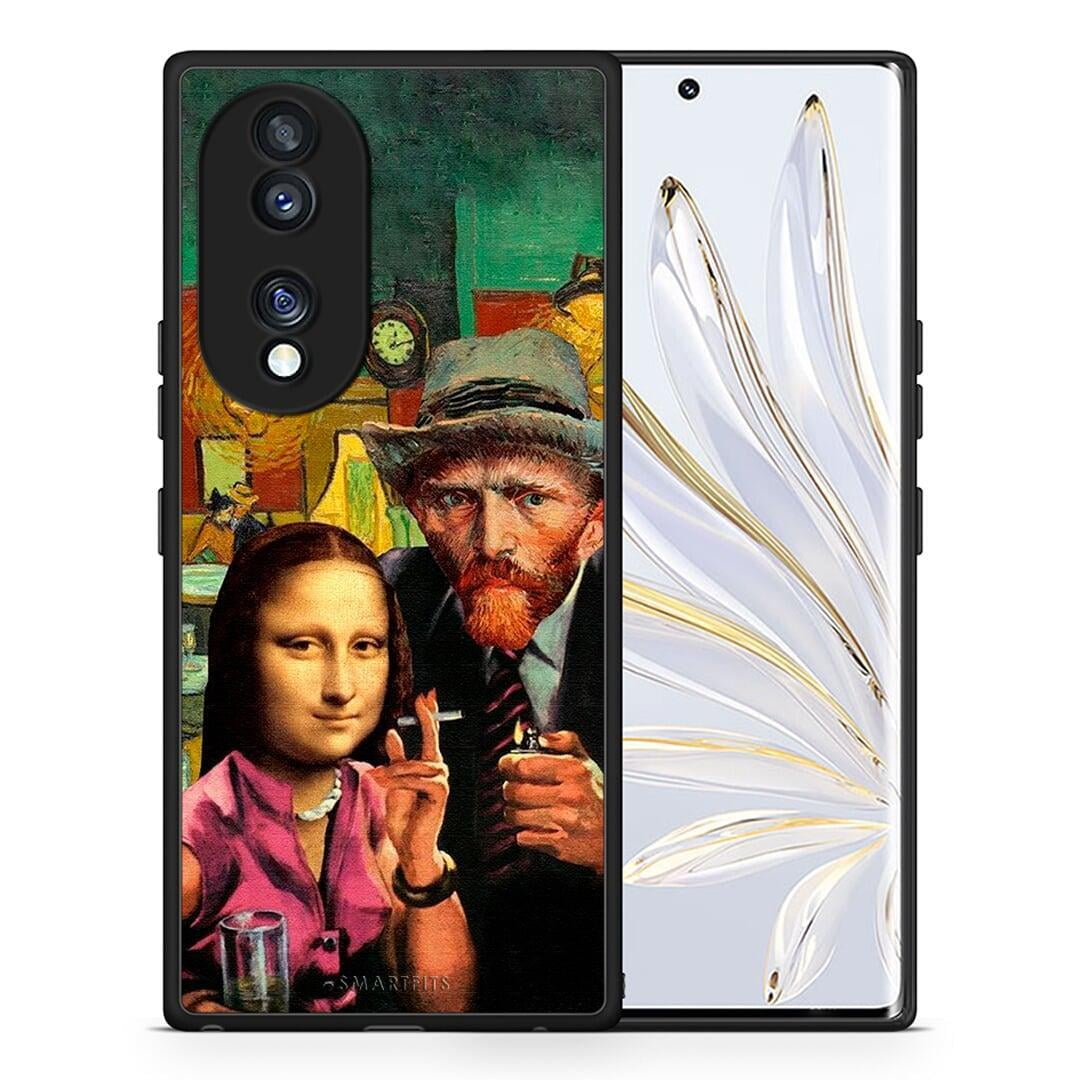 Θήκη Honor 70 5G Funny Art από τη Smartfits με σχέδιο στο πίσω μέρος και μαύρο περίβλημα | Honor 70 5G Funny Art Case with Colorful Back and Black Bezels