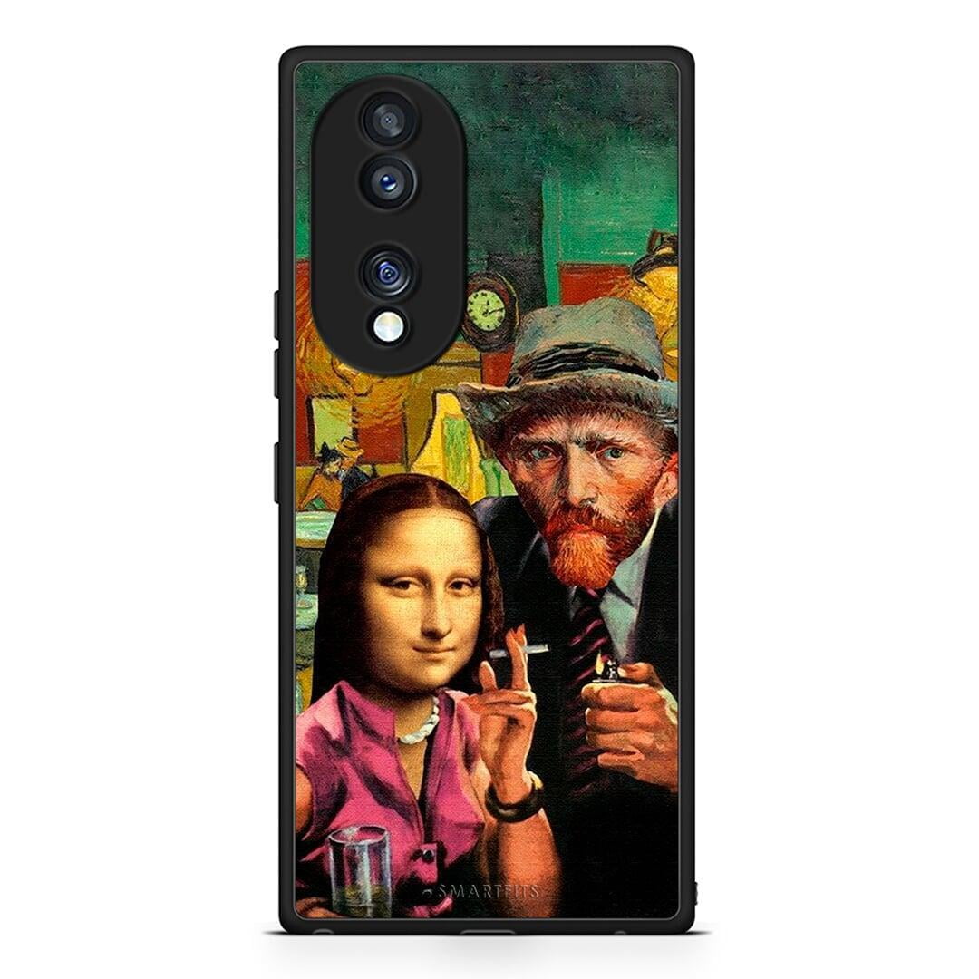 Θήκη Honor 70 5G Funny Art από τη Smartfits με σχέδιο στο πίσω μέρος και μαύρο περίβλημα | Honor 70 5G Funny Art Case with Colorful Back and Black Bezels