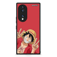 Thumbnail for Θήκη Honor 70 5G Pirate Luffy από τη Smartfits με σχέδιο στο πίσω μέρος και μαύρο περίβλημα | Honor 70 5G Pirate Luffy Case with Colorful Back and Black Bezels