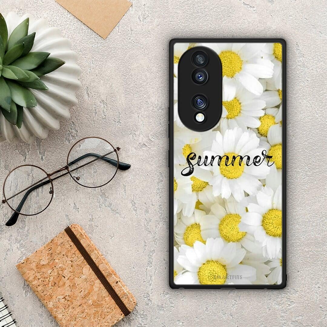 Θήκη Honor 70 5G Summer Daisies από τη Smartfits με σχέδιο στο πίσω μέρος και μαύρο περίβλημα | Honor 70 5G Summer Daisies Case with Colorful Back and Black Bezels