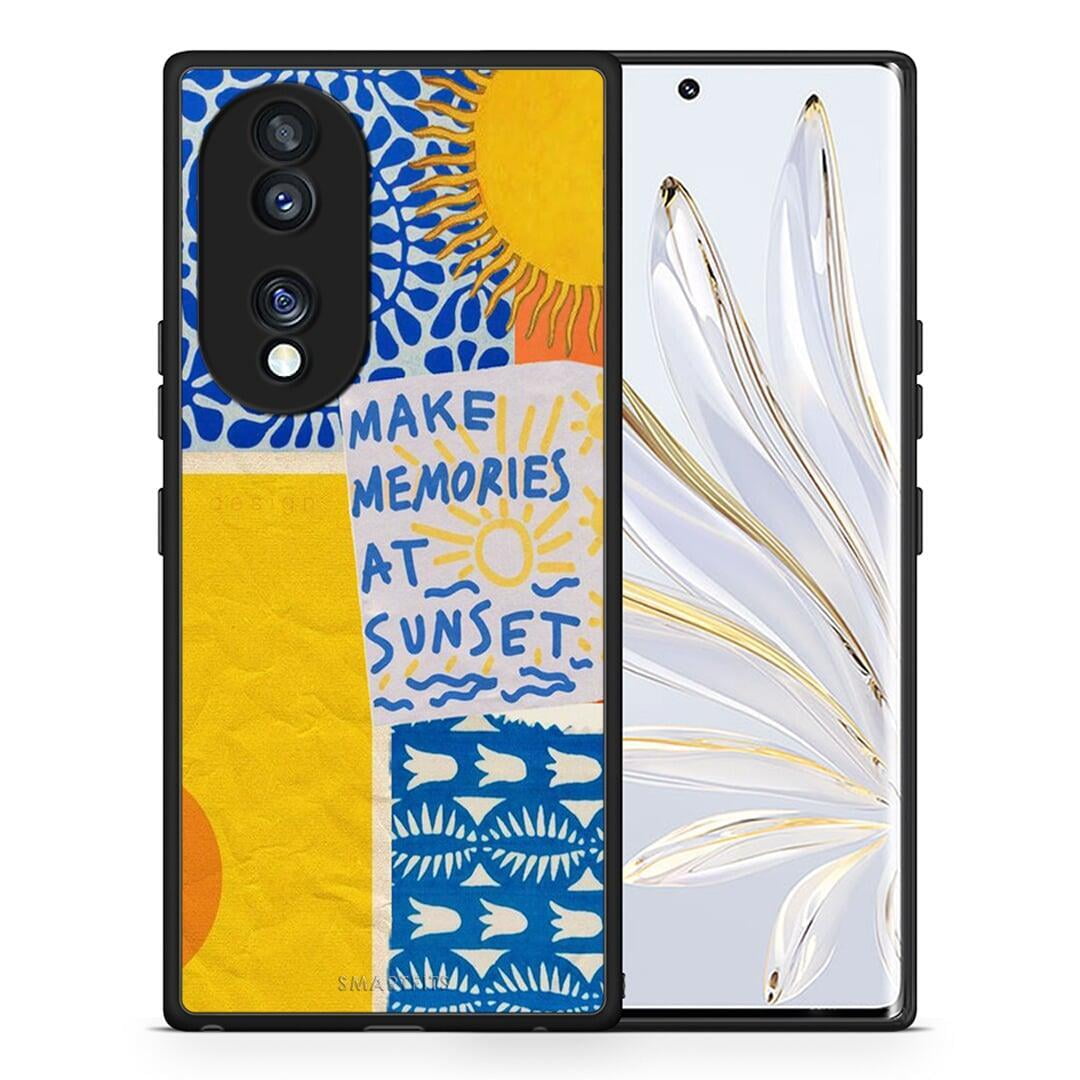 Θήκη Honor 70 5G Sunset Memories από τη Smartfits με σχέδιο στο πίσω μέρος και μαύρο περίβλημα | Honor 70 5G Sunset Memories Case with Colorful Back and Black Bezels