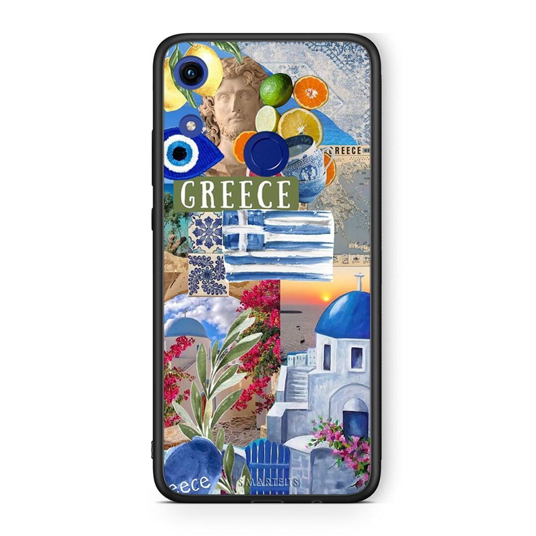 Honor 8A All Greek Θήκη από τη Smartfits με σχέδιο στο πίσω μέρος και μαύρο περίβλημα | Smartphone case with colorful back and black bezels by Smartfits