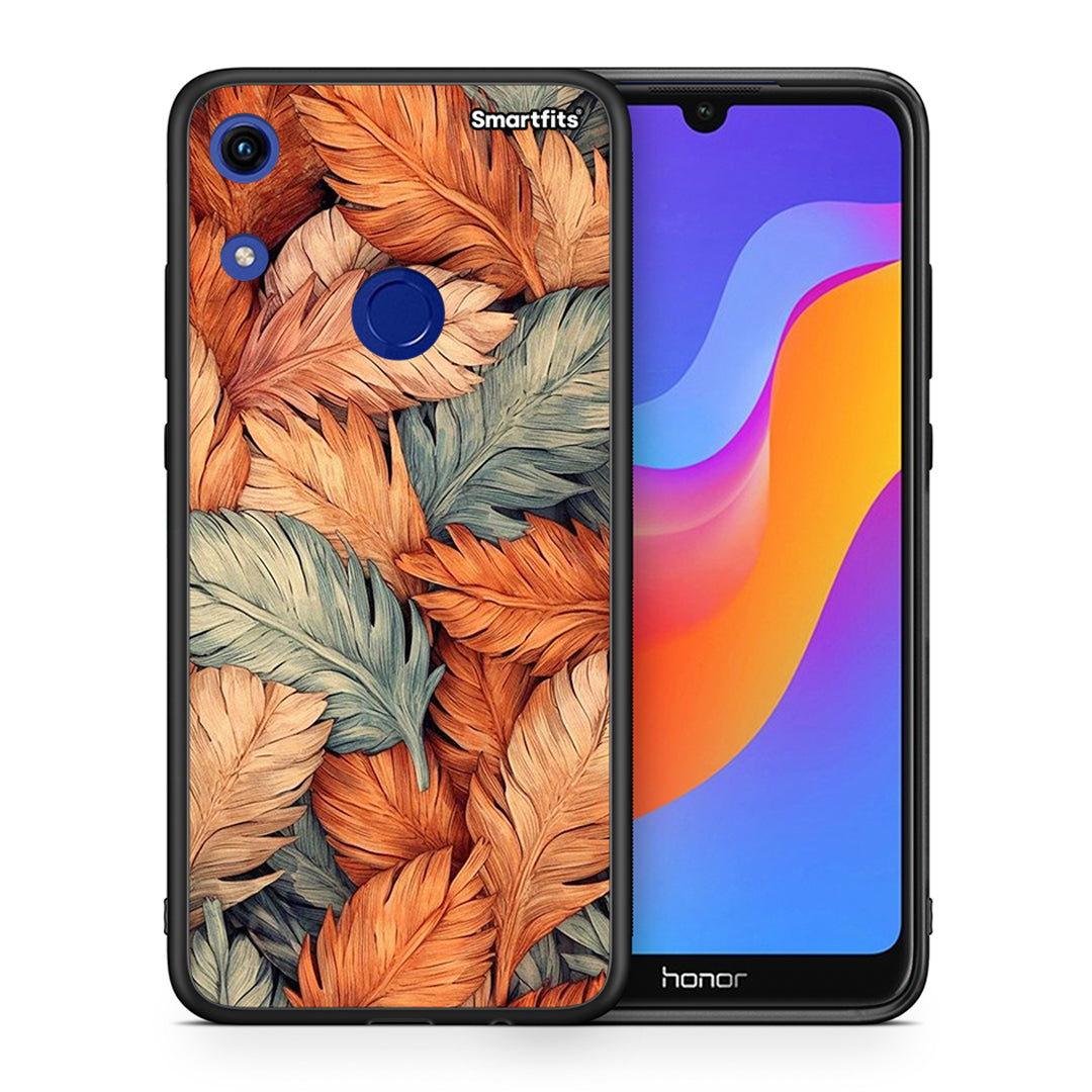 Θήκη Honor 8A Autumn Leaves από τη Smartfits με σχέδιο στο πίσω μέρος και μαύρο περίβλημα | Honor 8A Autumn Leaves case with colorful back and black bezels