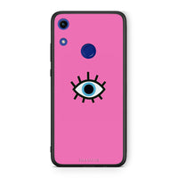 Thumbnail for Honor 8A Blue Eye Pink θήκη από τη Smartfits με σχέδιο στο πίσω μέρος και μαύρο περίβλημα | Smartphone case with colorful back and black bezels by Smartfits