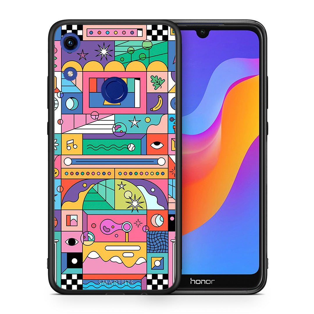 Θήκη Honor 8A Bubbles Soap από τη Smartfits με σχέδιο στο πίσω μέρος και μαύρο περίβλημα | Honor 8A Bubbles Soap case with colorful back and black bezels