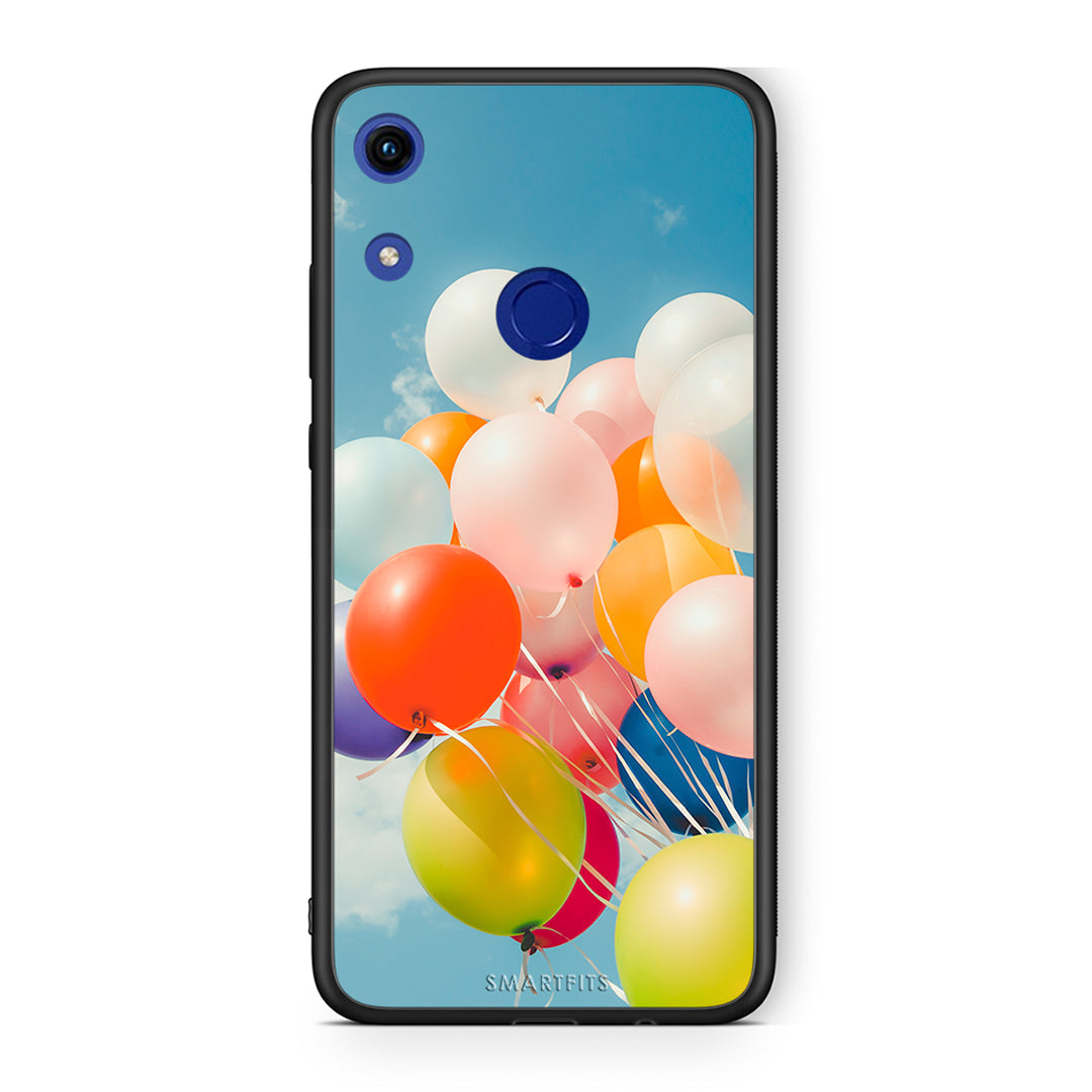 Honor 8A Colorful Balloons θήκη από τη Smartfits με σχέδιο στο πίσω μέρος και μαύρο περίβλημα | Smartphone case with colorful back and black bezels by Smartfits