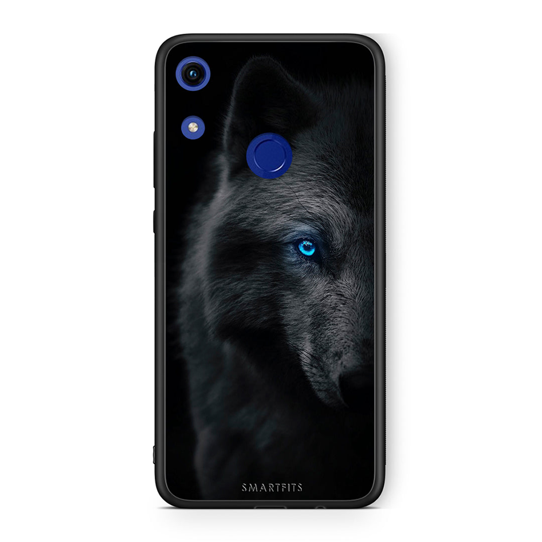 Honor 8A Dark Wolf θήκη από τη Smartfits με σχέδιο στο πίσω μέρος και μαύρο περίβλημα | Smartphone case with colorful back and black bezels by Smartfits