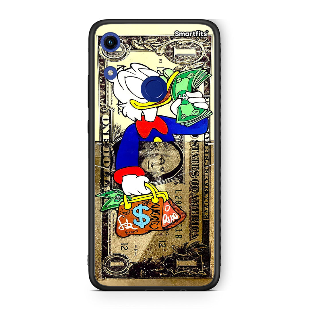 Honor 8A Duck Money Θήκη από τη Smartfits με σχέδιο στο πίσω μέρος και μαύρο περίβλημα | Smartphone case with colorful back and black bezels by Smartfits