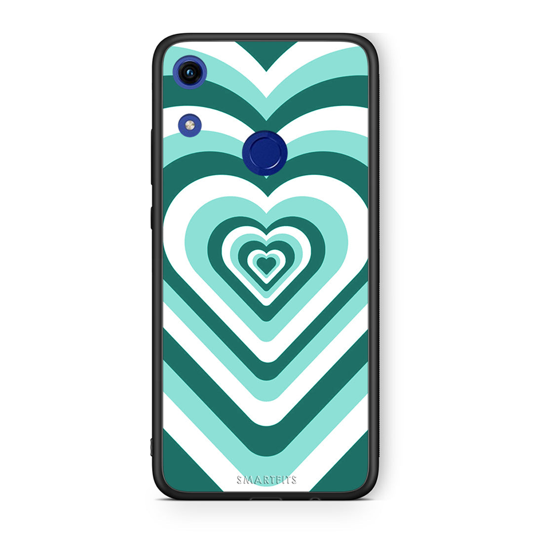 Honor 8A Green Hearts θήκη από τη Smartfits με σχέδιο στο πίσω μέρος και μαύρο περίβλημα | Smartphone case with colorful back and black bezels by Smartfits