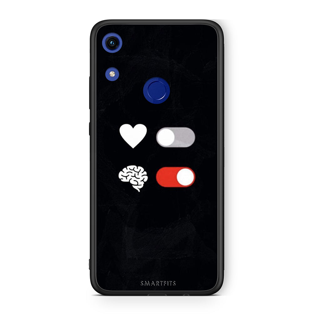 Honor 8A Heart Vs Brain Θήκη Αγίου Βαλεντίνου από τη Smartfits με σχέδιο στο πίσω μέρος και μαύρο περίβλημα | Smartphone case with colorful back and black bezels by Smartfits